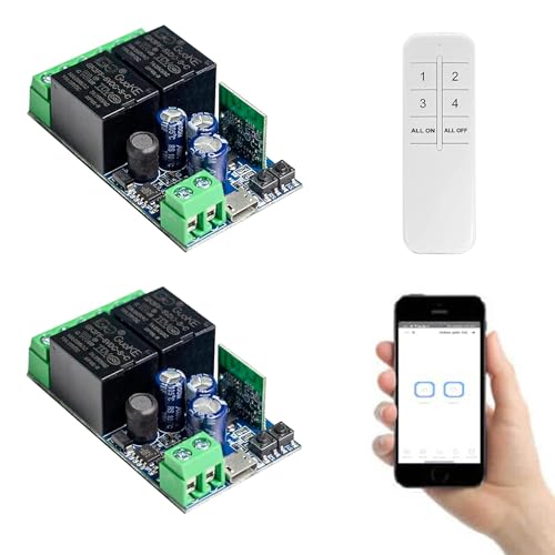 QIACHIP 2 Kanäle WIFI Intelligenter Schalter mit RF Sender Ewelink APP Relais Schaltmodul Controller DIY Fernbedienung Garagentor kompatibel mit Alexa Google Assistant QIACHIP 2 Kanäle WIFI Intelligenter Schalter mit RF Sender Ewelink APP Relais Schaltmodul Controller DIY Fernbedienung Garagentor kompatibel mit Alexa Google Assistant von QIACHIP