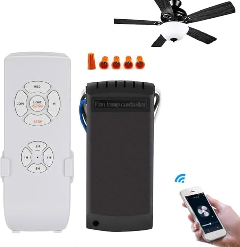 QIACHIP WiFi Universal Deckenventilator Licht Fernbedienung Kit mit Stummschaltung, Timer-Funktion, Smart Life APP-Controller kompatibel mit Alexa QIACHIP WiFi Universal Deckenventilator Licht Fernbedienung Kit mit Stummschaltung, Timer-Funktion, Smart Life APP-Controller kompatibel mit Alexa von QIACHIP