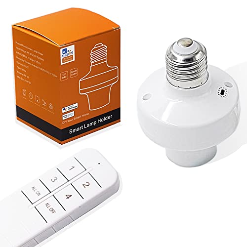 QIACHIP Ewelink Wifi Smart Lampenfassung Steckdose E27,Kabellose Fernbedienung Glühbirnenfassung Adapter, Kompatibel mit Alexa und Google,Für Led Glühbirnen von QIACHIP