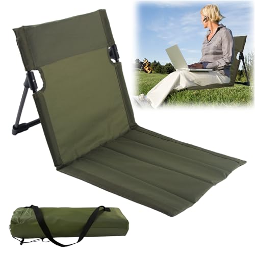 QIANAI Strandkorb mit Rückenlehne, Bodenstuhl Camping, Sitzkissen mit Lehne Outdoor, Klappstuhl Strand, Sitzkissen mit Rückenlehne Outdoor, Camping Strandmatte von QIANAI