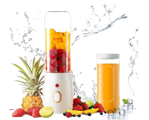 Smoothie Maker, USB Standmixer, Mini Mixer To Go 500ml, 10-304-Edelstahlklingen,Voller Kraft von QIANCHEN