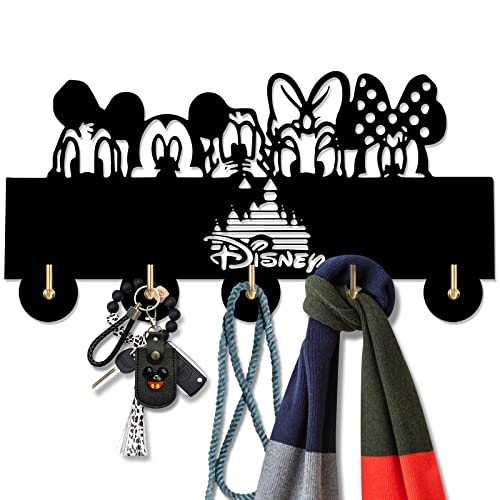 Mickey Türhaken, Disney Mickey Mouse Cartoon Schlüsselhaken Kleiderhaken mit 5 Haken, Schlüsselhalter, Eingangsbereich, Geschenke für Disney-Liebhaber von QIANGGE