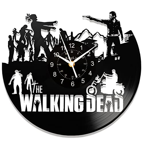 QIANGGE The Walking Dead Vinyl-Schallplatten-Uhr, 30,5 cm, Retro, leise, handgefertigte Schallplatte, Geschenk für The Walking Dead-Fans, Kunst-Dekor-Wandaufkleber, Heimdekoration, Uhr für Wohnzimmer, von QIANGGE