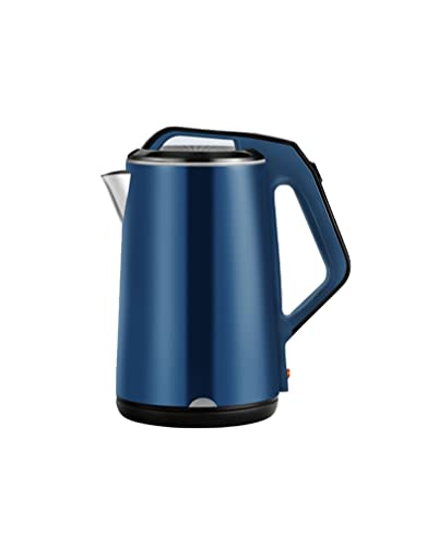 Doppelwandiger Cool-Touch-Teekessel aus Edelstahl mit 1500-W-Schnellkocher, Technologie for Kaffee, Tee, Getränke, heißes Wasser, Sicherheitsschloss, 2,3 l/blau von QIANGT