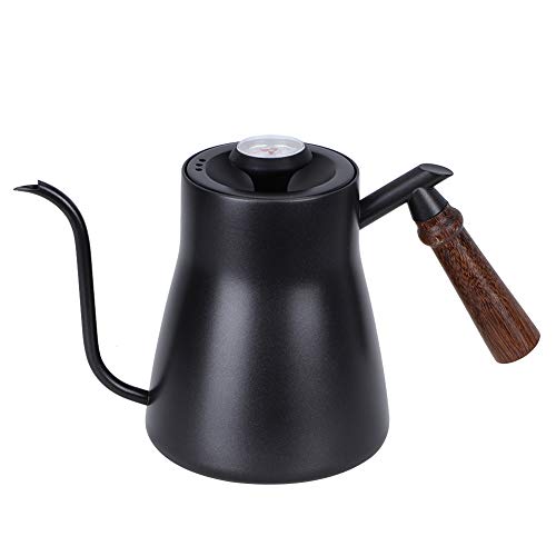 QIANGT Handtropf-Kaffeemaschine, PTFE-beschichteter Holzgriff, über Kaffeekanne, Wasserkocher mit Thermometer, passend for das Home-Office-Café von QIANGT