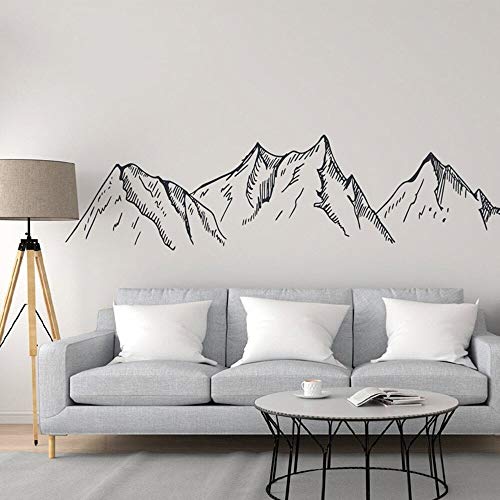 QIANGTOU Berg Silhouette Wandtattoo Berge Vinyl Wand Fenster Aufkleber Bauernhaus Wandbilder Für Wohnzimmer Mordern Room Decor 201x50cm von QIANGTOU