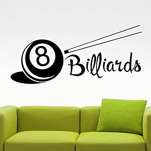 QIANGTOU Billard Wandtattoo Billard Spiel Dekor Wandaufkleber für Billard Club Home Schlafzimmer Inneneinrichtung Design Vinyl Wandbilder 115x53cm von QIANGTOU