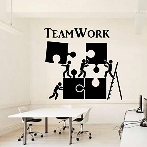 QIANGTOU Büro Wandtattoo Teamwork Geist Business Worker inspirieren Bürodekoration wasserdichte Vinylaufkleber Wandbild 62x57cm von QIANGTOU