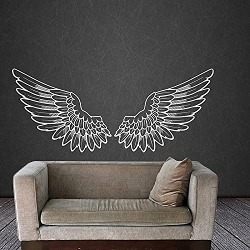 QIANGTOU Engelsflügel Wandtattoo Vinyl Aufkleber Abziehbilder Vogel Gott Große Flügel Wohnkultur Kunstwand Schlafzimmer Wohnheim Kinderzimmer Wohnzimmer 101x42cm von QIANGTOU