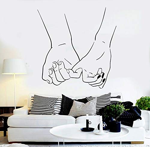 QIANGTOU Hand in Hand Don't Give Up Wandtattoo Vinyl Paar Zusammen Romantische Zimmer Aufkleber Abnehmbare Home Wallpaper Wandbild Dekor 56x57cm von QIANGTOU