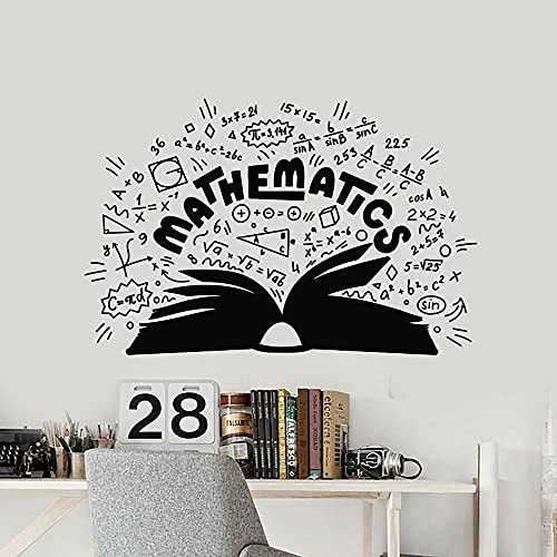 QIANGTOU Mathematik Vinyl Wandtattoo Schule Mathe Symbole Buch Wandaufkleber Jugendzimmer Dekoration Zubehör Für Klassenzimmer 42x63cm von QIANGTOU