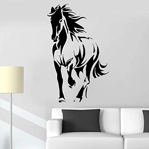 QIANGTOU Pferd Silhouette Tier Wandtattoo Firma Mähne Pony Stute Vinyl Wandaufkleber Für Schlafzimmer Dekoration Für Wohnzimmer 42x67cm von QIANGTOU