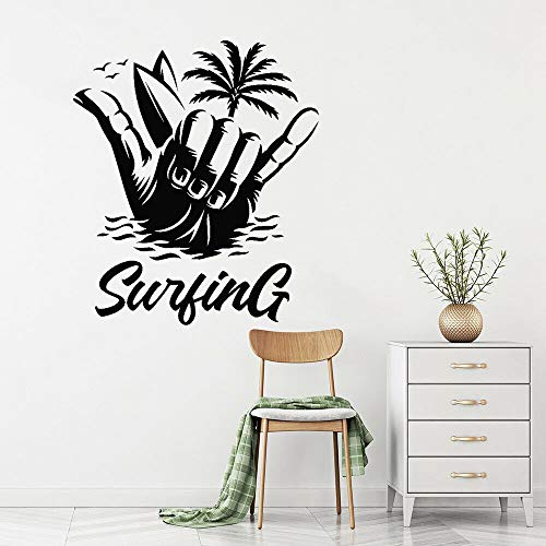 QIANGTOU Surfer Sport Wandaufkleber Mann Höhlenkunst Dekor Vinyl Wandtattoo Strand Palm Finger Surfbrett Dekoration Spielzimmer 86x75cm QIANGTOU Surfer Sport Wandaufkleber Mann Höhlenkunst Dekor Vinyl Wandtattoo Strand Palm Finger Surfbrett Dekoration Spielzimmer 86x75cm von QIANGTOU