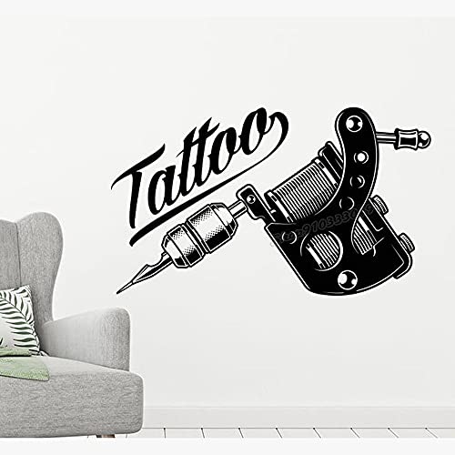 QIANGTOU Tattoo Salon Wandaufkleber Vinyl Aufkleber Tattoo Studio Logo Wandtattoo Tattoo Salon Dekor Home Office Art Decor Wallpaper 99x59cm von QIANGTOU