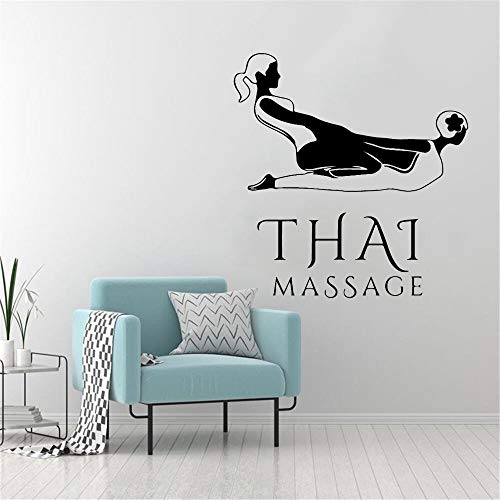 QIANGTOU Thai Massage Vinyl Wandkunst Aufkleber Wandaufkleber PVC Für Massage Shop Schlafzimmer Wandkunst Aufkleber Wandzubehör 75x77cm von QIANGTOU