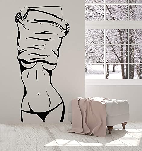 QIANGTOU Vinyl Wandtattoo Mädchen Schöne Weibliche Körper Aufkleber Einzigartiges Geschenk 56x124cm von QIANGTOU