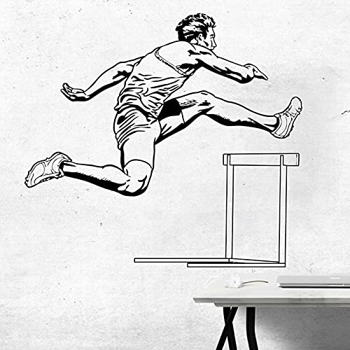 QIANGTOU Vinyl Wandtattoo Track and Field Running Runner Heartbeat Sprint Barrier Marathon Wandaufkleber für Room Decor Aufkleber 52x58cm von QIANGTOU