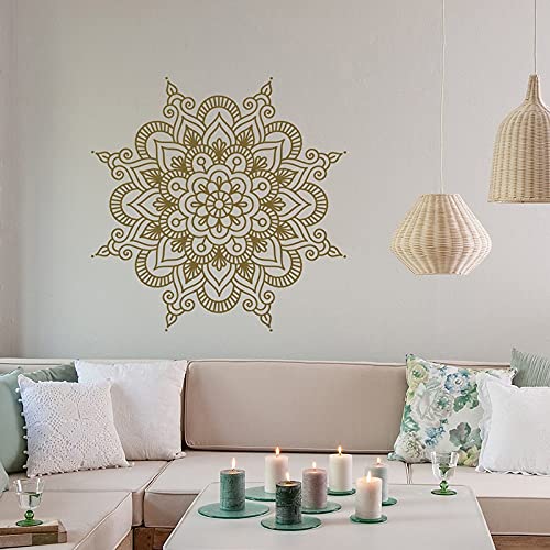 QIANGTOU Wandtattoo Mandala Vinyl-Aufkleber-Mandala-Wand-Dekor-Yoga Bohemian Boho Schlafzimmer Mandala-Wand-Kunst-Mandala-Fenster-Aufkleber 54x54cm von QIANGTOU