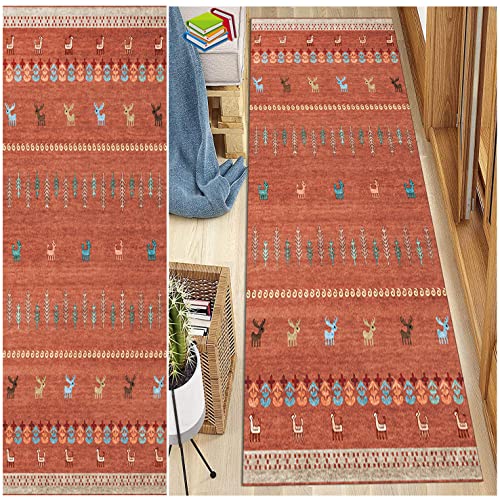 QIANGZI Läufer Teppich Flur Marokko Polyester Korridor Teppich Modern rutschfest Designer, Küchenläufer TeppichLäufer Waschbar für Flur Schlafzimmer Wohnzimmer(Size:100x400cm) von QIANGZI