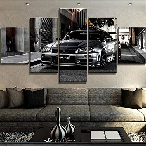 QIANJJ 5 Leinwände Poster Set Bilder Nissan Skyline Wohnkultur wandbilder Bild Schlafzimmer von QIANJJ