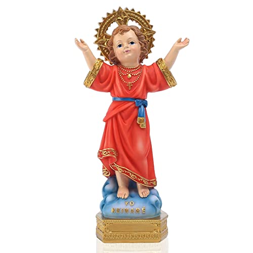 20,3 cm H Divino-Nino-Statue, Harz, vollfarbiges Religionsgeschenk mit offenen Armen, göttliche Kind-Jesus-Figuren, geeignet für Innenfüllung für religiöse Dekoration religiöse Kultur-Enthusiasten von QIANLING