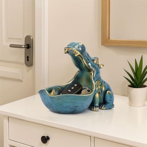 Harz-Nilpferd-Statue für den Eingang, Mehrzweckhalter zur Aufbewahrung von Schlüsseln, Süßigkeiten, Schmuck und Ohrringen – perfekt für Heimdekoration, Moderne Kunst, Esstisch, Regaldekoration. Harz-Nilpferd-Statue für den Eingang, Mehrzweckhalter zur Aufbewahrung von Schlüsseln, Süßigkeiten, Schmuck und Ohrringen – perfekt für Heimdekoration, Moderne Kunst, Esstisch, Regaldekoration. von QIANLING