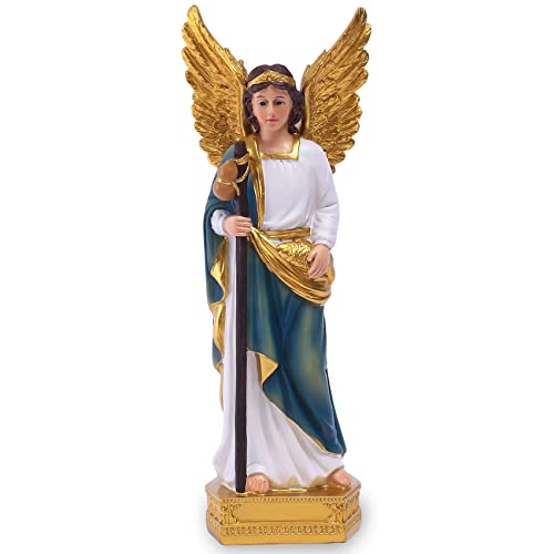 QIANLING 20,3 cm Erzengel Raphael Statue, katholisches Geschenk, Erzengel Raphael Figuren, religiöse Heilung Erzengel Raphael Statuen, geeignet für religiöse und Wohnkultur, Füllung im Innenbereich von QIANLING