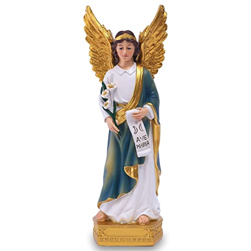 QIANLING Statue des Heiligen Gabriel der Erzengel, 20,3 cm H Harz, katholisches Geschenk, Heiliger Gabriel, der Bote Gottes, geeignet für religiöse und Heimdekoration, Füllung im Innenbereich von QIANLING