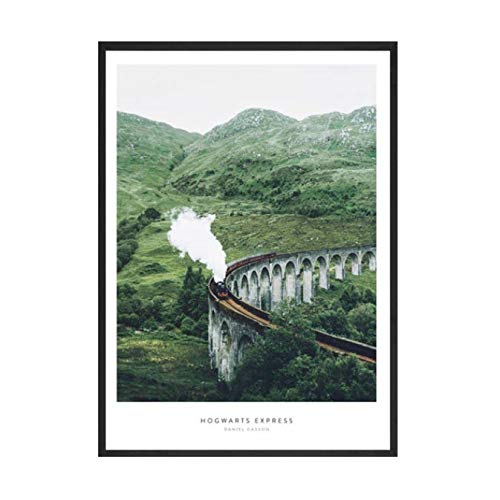 QIANLIYAN Natur Poster und Drucke Gras Poster Hogwarts Express Wandkunst Golden Canvas Malerei Wandbilder für Wohnzimmer Wohnkultur 50X70Cm ohne Rahmen von QIANLIYAN