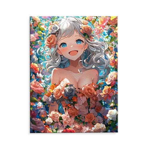 Malen Nach Zahlen Erwachsene Blumen Feen, Malen Nach Zahlen Kits mit Pinseln und Acrylfarben, DIY Ölgemälde Set Malen Basteln Leinwand Anfänger, Als Geschenk für Wanddeko, 30 x 40 cm (ungerahmt) y-447 von QIANLUOO