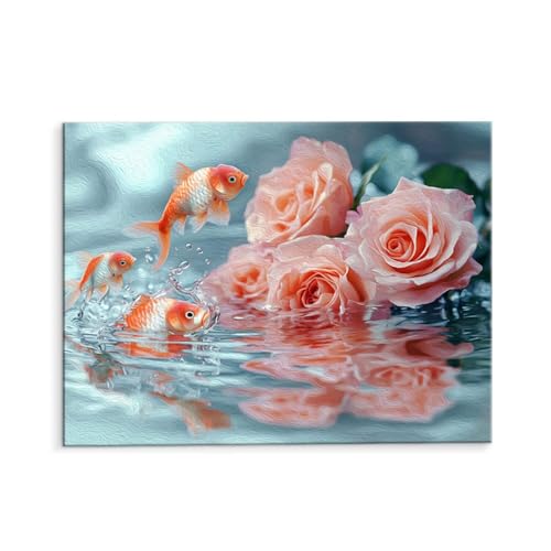 Malen Nach Zahlen Erwachsene Die Rose, Malen Nach Zahlen Kits mit Pinseln und Acrylfarben, DIY Ölgemälde Set Malen Basteln Leinwand Anfänger, Als Geschenk für Wanddeko, 30 x 40 cm (ungerahmt) y-639 von QIANLUOO