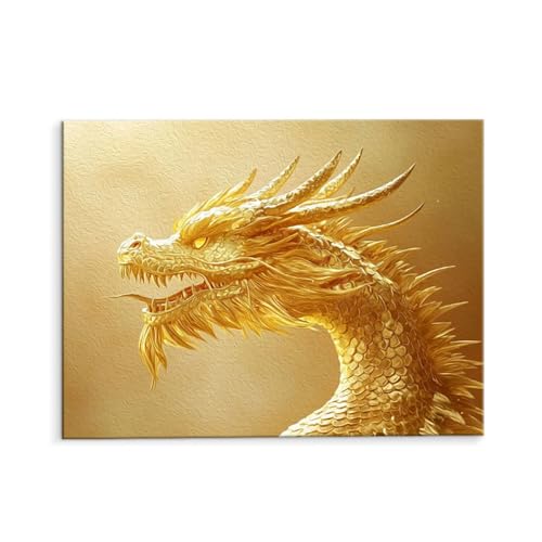 Malen Nach Zahlen Erwachsene Drachen, Malen Nach Zahlen Kits mit Pinseln und Acrylfarben, DIY Ölgemälde Set Malen Basteln Leinwand Anfänger, Als Geschenk für Wanddeko, 50 x 70 cm (ungerahmt) y-591 von QIANLUOO