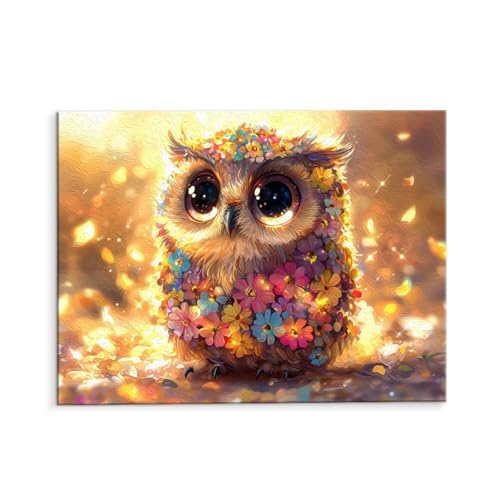 Malen Nach Zahlen Erwachsene Eule, Malen Nach Zahlen Kits mit Pinseln und Acrylfarben, DIY Ölgemälde Set Malen Basteln Leinwand Anfänger, Als Geschenk für Wanddeko, 50 x 70 cm (ungerahmt) y-627 von QIANLUOO
