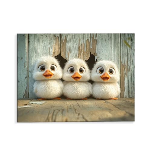 Malen Nach Zahlen Erwachsene Niedliche Ente, Malen Nach Zahlen Kits mit Pinseln und Acrylfarben, DIY Ölgemälde Set Malen Basteln Leinwand Anfänger, für Wohnzimmer Wanddeko 40 x 50 cm (ungerahmt) y-547 von QIANLUOO
