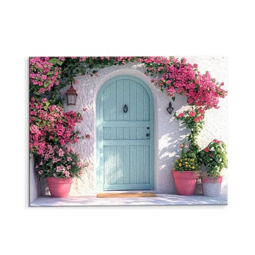 Malen Nach Zahlen Erwachsene Paint by Numbers Adults DIY Ölgemälde Leinwand Set mit 3 Pinsel und Acrylfarben für Home Weihnachten Deko Geburtstag Geschenk - 35 x 50 cm Ohne Rahmen (Blumenwand) t-441 von QIANLUOO