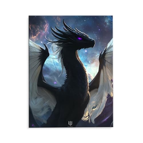 Malen Nach Zahlen Erwachsene Paint by Numbers Adults DIY Ölgemälde Leinwand Set mit 3 Pinsel und Acrylfarben für Home Weihnachten Deko Geburtstag Geschenk - 40 x 50 cm Ohne Rahmen (Drachen) t-593 von QIANLUOO