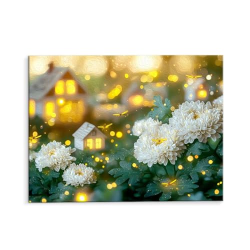 Malen Nach Zahlen Erwachsene Paint by Numbers Adults DIY Ölgemälde Leinwand Set mit 3 Pinsel und Acrylfarben für Home Weihnachten Deko Geburtstag Geschenk - 50 x 70 cm Ohne Rahmen (Chrysanthemum) t505 von QIANLUOO