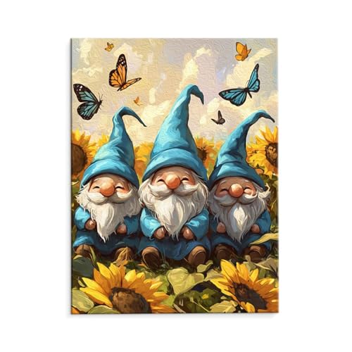 Malen Nach Zahlen Erwachsene Paint by Numbers Adults DIY Ölgemälde Leinwand Set mit 3 Pinsel und Acrylfarben für Home Weihnachten Deko Geschenk - 50 x 70 cm Ohne Rahmen (Niedlich Dwarf) t-549 von QIANLUOO