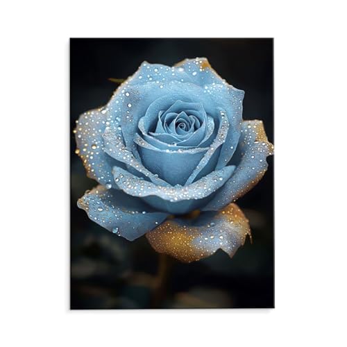 Malen Nach Zahlen Erwachsene Rosen Blumen, Malen Nach Zahlen Kits mit Pinseln und Acrylfarben, DIY Ölgemälde Set Malen Basteln Leinwand Anfänger, Als Geschenk für Wanddeko, 30 x 40 cm (ungerahmt) y635 von QIANLUOO
