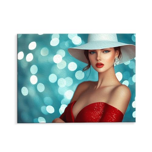Malen Nach Zahlen Erwachsene Schöne Frau, Malen Nach Zahlen Kits mit Pinseln und Acrylfarben, DIY Ölgemälde Set Malen Basteln Leinwand Anfänger, Als Geschenk für Wanddeko, 40 x 50 cm (ungerahmt) y-651 von QIANLUOO