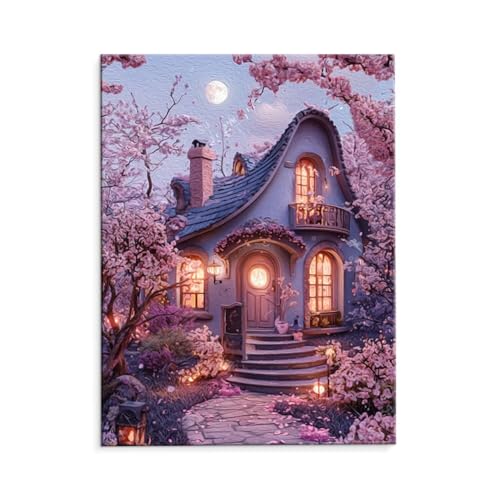 Malen Nach Zahlen Erwachsene Traumhütte, Malen Nach Zahlen Kits mit Pinseln und Acrylfarben, DIY Ölgemälde Set Malen Basteln Leinwand Anfänger, Als Geschenk für Wanddeko, 60 x 80 cm (ungerahmt) y-671 von QIANLUOO