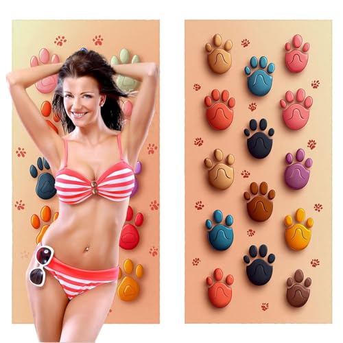 Strandtuch XXL, Mikrofaser Handtuch 2er Set 100 x 200 cm Groß Badetuch, Tier Fußabdrücke Strandtuch Schnell Trocknendes, Sandbeständig, Summer Saunahandtuch Herren, Geschenke für Frauen C-231 von QIANLUOO