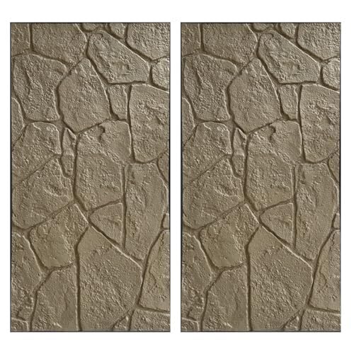 2er-Pack PU-Steinwandpaneele For Drinnen Und Draußen, 61 X 120 Cm, Hintergrundwandverkleidung Mit Kunststeinstruktur, 3D-Akzent-Wanddekor, Realistische Felsoptik(Brown) von QIANMEI