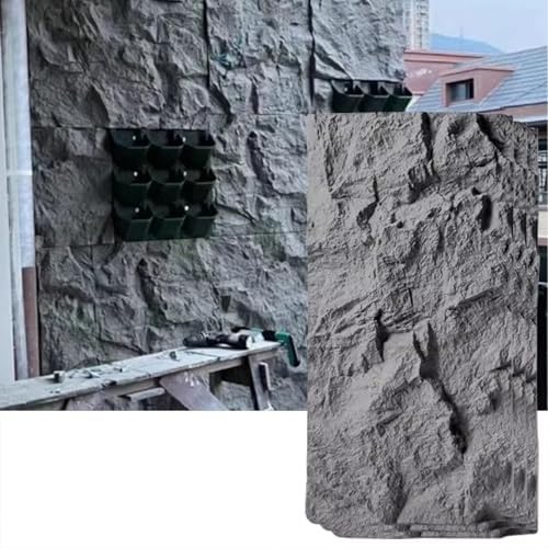 3D-Dekorative Wandverkleidung, Steinoptik, Kunststeinfurnier-Wandpaneele For Den Innen- Und Außenbereich, DIY-wasserdichte PU-Textur-Tapete, Form, Dekorativ(Grey,3pcs) von QIANMEI