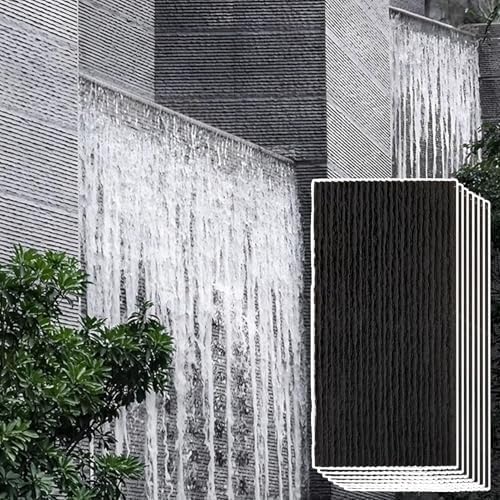 3D-Dekorative Wandverkleidung, Wasserdichte PU-Wandpaneele For Innen Und Außen, Wandfliesenverkleidung Aus Kunststein For Spielzimmer, Geriffelte Textur, Wasserdicht(Balck,7PCS) von QIANMEI