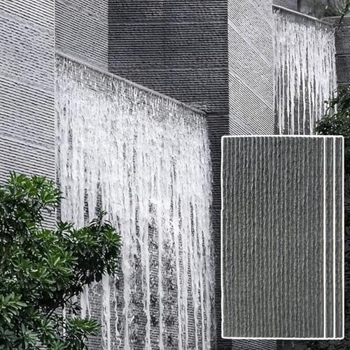 3D-Dekorative Wandverkleidung, Wasserdichte PU-Wandpaneele For Innen Und Außen, Wandfliesenverkleidung Aus Kunststein For Spielzimmer, Geriffelte Textur, Wasserdicht(Dark Gray,3PCS) von QIANMEI