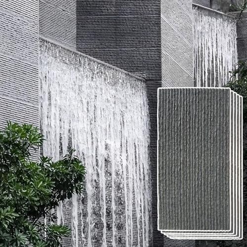 3D-Dekorative Wandverkleidung, Wasserdichte PU-Wandpaneele For Innen Und Außen, Wandfliesenverkleidung Aus Kunststein For Spielzimmer, Geriffelte Textur, Wasserdicht(Dark Gray,5PCS) von QIANMEI