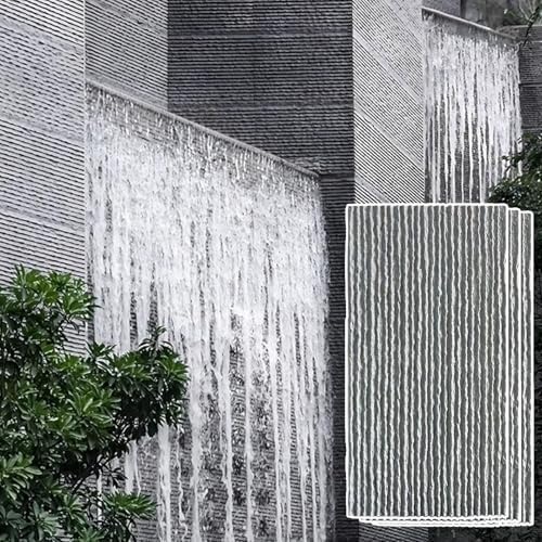 3D-Dekorative Wandverkleidung, Wasserdichte PU-Wandpaneele For Innen Und Außen, Wandfliesenverkleidung Aus Kunststein For Spielzimmer, Geriffelte Textur, Wasserdicht(Grey,3PCS) von QIANMEI