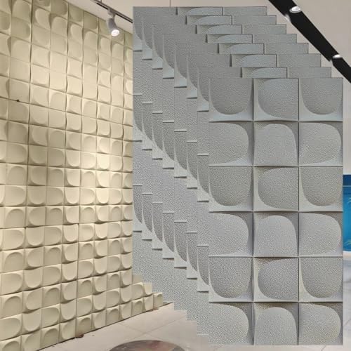 3D-Dekorative Wandverkleidung For Den Innenbereich, Wasserdichte Wandverkleidungsplatten Mit Ziegeleffekt, Dekorative PU-Strukturtapeten For Küche/Schlafzimmer/Wohnzimmer(Gray2,8pcs) von QIANMEI