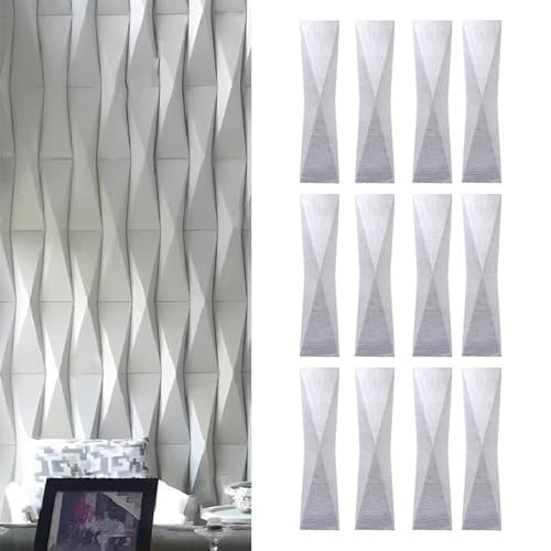 3D-Dekorative Wandverkleidung Mit Natursteinähnlicher Textur, 1,1 Cm Dicke, Wasserdichte PU-Heimdekor-Tapete, Wanddekoration For Den Innen- Und Außenbereich, Kunstziegelplatte(White,4pcs - 0.3 x 1.2m) von QIANMEI